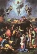 Raffaelo Santi: Die Verklärung Christi (apollinischer Schein des Scheins) und der besessene Knabe (dionysischer Schmerz und Wahn)